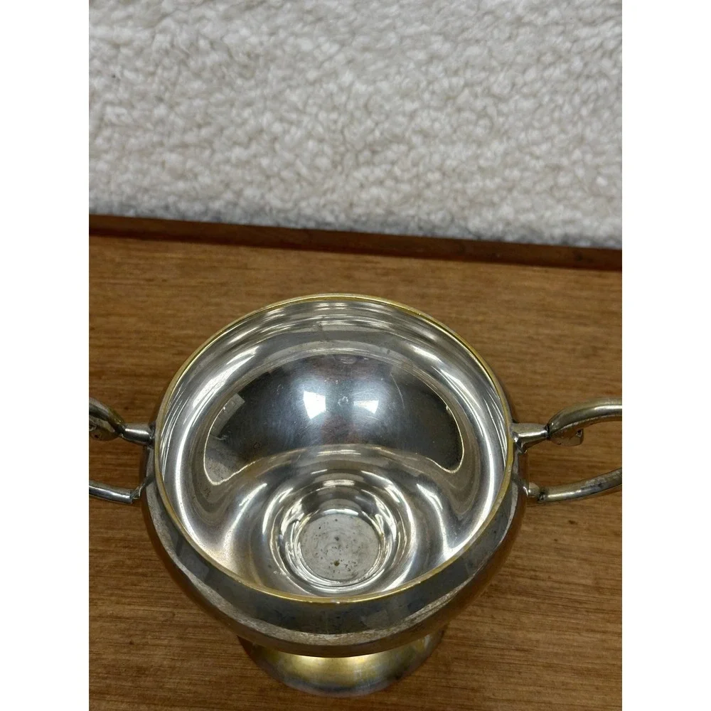 William Adams Towle VTG Silver Plated Loving Cup Footed Double Handle Trophy Cup